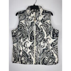 Women's Charter Club Paisley Print Puffer Vest - Like New - Size L